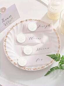 50 piezas de pegatinas de lacre autoadhesivas con diseño de romero, adecuadas para usar en artículos de regalo, sobres de invitaciones de boda y para sellar el cierre. - Blanco - Ver 9