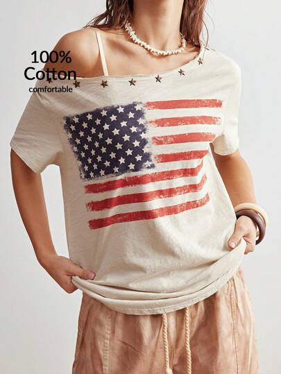 Bohemela Boho Spring/Summer Women's T‑Shirt In Apricot, Featuring A Women's Graphic Design With An Asymmetrical Off‑Shoulder Neckline. Suitable For Beach Vacation Outfits, Easter And Going‑Out Looks, Casual Women's Wear, Women's Holiday Outfits, And Daily Wear. Perfect For Music Festival Party Styles, Back‑To‑School Outfits, American Street Style, Sports, Outings, Cycling, Parties, Valentine's Day, Independence Day, Carnivals, Music Festivals, And St. Patrick's Day.