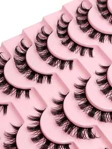 20 Pairs False Eyelashes Reusable D Curling Volume Full Strip Lashes Natural Fluffy Volume Fake Lashes Strip Lashes,Lashes,Eyelashes,Fake Lashes - Black - View 5