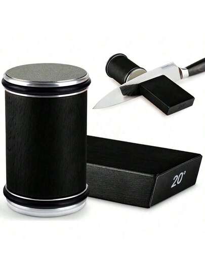 Rolling Knife Sharpener For Straight Edge Knife Sharpener Kit With 15/20° Degree Magnetic Angle For Kitchen Knives Whetstone Set