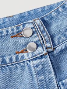 Sweetra Women's Casual Denim Shorts - Blue - View 3