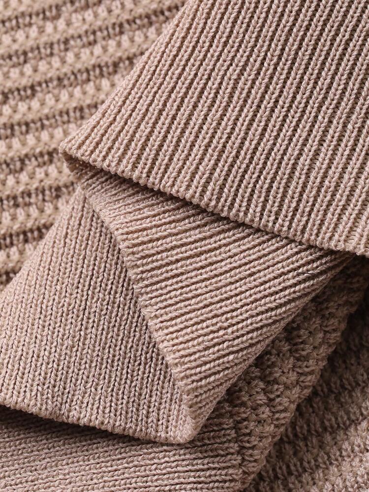 Tween Boy Contrast Button Half-Placket Short Sleeve Casual Sweater