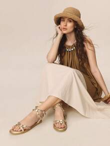 Styleloop Women Flat Sandals - Light gold - View 6