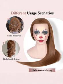 1 Piece Of 26 Inch 100% Blended Synthetic Fiber Wig, Gold DIY Bridal Hairstyle,Gift Grooming And Beauty Practice Wig - Multicolor - View 3