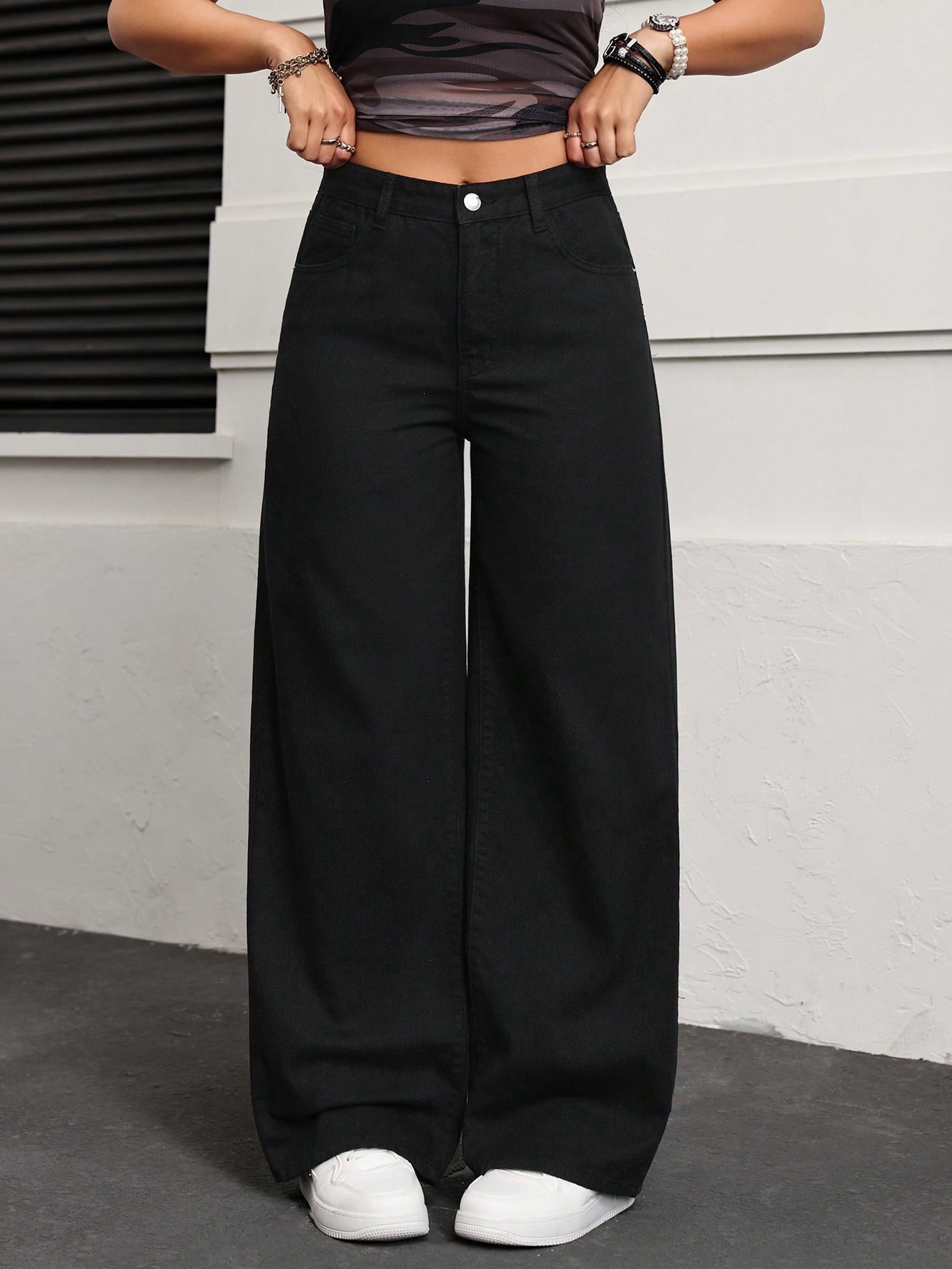 Jeanoix سراويل جينز نسائية بقصة فضفاضة وجيوب وأرجل...