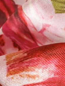 Swim Mod Women's Random Floral Print Halter Metal Jewelry Bikini Set, Spring/Summer - Multicolor - View 7