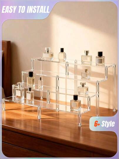 1 kệ trưng bày nhiều tầng bằng acrylic, thích hợp để sắp xếp nhà cửa, trưng bày sản phẩm, nước hoa, mỹ phẩm, đồ sưu tầm, đồ chơi và trang trí tiệc. Kệ đựng nước hoa.