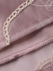 DAZY Vestido lindo con cuello redondo y mangas de pétalo bordado para niña joven - Morado - Ver 6