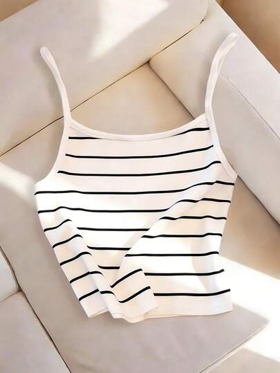 Franclia Women's Striped Print Casual Versatile Camisole