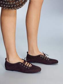 CUCCOO GRLICON 女士系带平底鞋 - 鏽棕色 - 查看 4