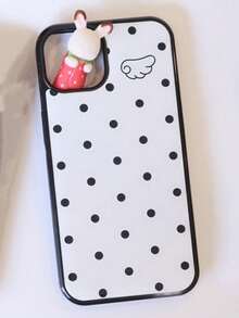1pc Cute Bubble Design Soft-Shell Phone Case, Suitable For 17 Air 16 15 14 13 12 11 Pro Max 16 15 14 Plus. Simple And Creative, Shock-Absorbing Back Cover. - Polka Dot Wings - View 4
