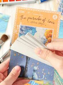 Brushstroke-Style Non-Adhesive Sticky Notepad Material, Diy Journal Sticky Notepad Background Paper - suit - View 8