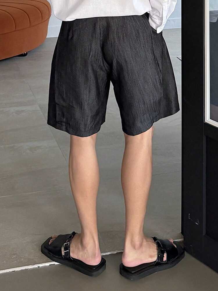 Men's Casual Black Commuter Shorts, Summer