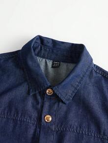 GlowEve Women's Casual Washed Front Button Denim Dress - Blue - View 5