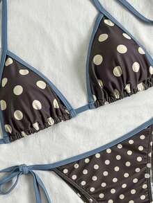 Elavelle Women's Random Print Halter Bikini Set, Spring/Summer - Multicolor - View 5