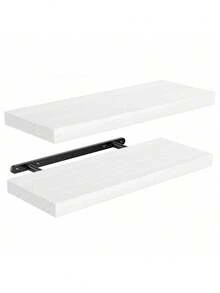 [Bộ 2/5 món] Kệ gỗ treo tường kiểu mộc mạc, kích thước 15.7"L x 5.9"W x 0.59"H, thích hợp cho nhà nông trại, phòng ngủ, phòng tắm, phòng khách, nhà bếp, màu trắng/đen/nâu đậm. - Nhiều màu - Xem 6