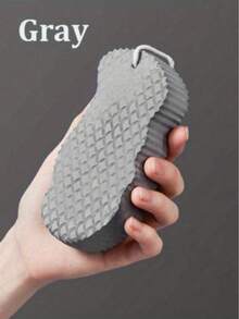 1pc Universal 3D Embossed Loofah Sponge, Body Cleaning Tool - Grey - View 8