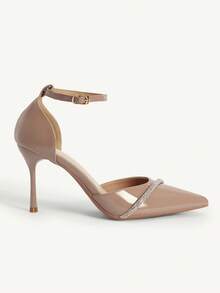 CUCCOO CHICEST Women's Pointed Toe Buckle Design Fashionable High Heels For Daily Wear - Baby Pink - View 3