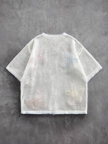 ROMWE MEN Men's Floral Print Round Neck Single-Breasted Casual Everyday Knit Top - Multicolor - View 2