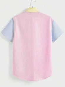 EASEVO Camisa de manga corta tejida de corte holgado y de múltiples colores a rayas, adecuada para el verano, talla grande para hombre - Multicolor - Ver 8