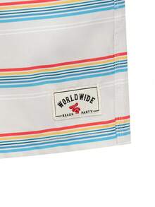 ZELFYO Men's Casual Striped Beach Shorts - Beige - View 7