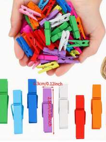 50/100/200 Pcs Colorful Artificial Wood Resin Clothespins – Colorful Mini Wooden Clothespins, Rustic Cartoon Decorative Clips, Suitable For Photo Displays, Holiday Decorations (Christmas, Thanksgiving, Graduation, Weddings) – No Batteries Required, Suitable For Diy Craftspeople...Girs Toys, Night Stand, Hanger, Pencil. Water Botle, Living Room Decor, Pen Holder, Shower Caddy, Photo Frame. Doll. Storage Box. - Multicolor - View 3