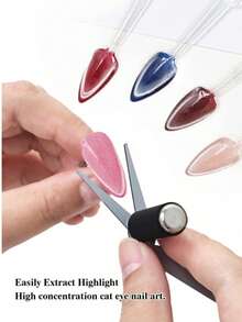 新款法式猫眼磁铁，强力磁铁大Y型铁片，适用于猫眼指甲油凝胶 - 彩色 - 查看 9