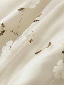 SHEIN MOD Đầm hai dây lưới phối họa tiết thêu hoa dành cho nữ - Màu be - Xem 6