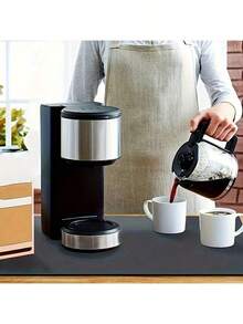 1pc Silica Gel Quick Dry Coffee Mat - Non-Slip, Super Absorbent Coffee Machine Mat, Kitchen Counter Protector, Easy To Clean, Fashionable Coffee Bar Accessory, Dish Drying Mat, Heat Insulation Pad - Multicolor - View 5