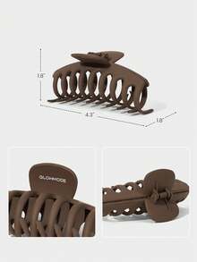 GLOWMODE 情人节暖心闪耀印花牢固抓力全天固定大号发夹健身房锻炼工作室派对约会日常休闲佩戴 - 深棕色 - 查看 5