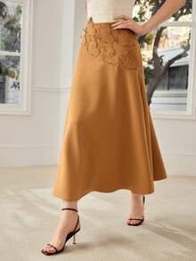 MOTF PREMIUM WOMEN'S ROMANTIC BUTTERFLY EMBROIDERED SKIRT, SPRING/SUMMER - Yellow - View 6