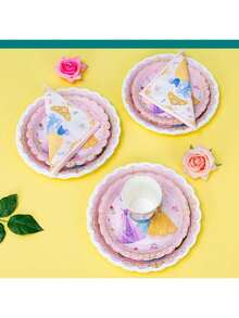 Pratos, Guardanapos e Copos Descartáveis Verde Sálvia, Pratos, Guardanapos e Copos Verde Sálvia para Suprimentos de Festa, Adequado para 25 Convidados, Pratos de Papel Descartáveis e Utensílios de Mesa para Festa Adequados para Aniversários, Casamentos e Piqueniques Familiares - Multicolorido - Visão 4