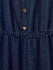 GlowEve Women's Casual Floral Print Drawstring Waist Denim Dress, Summer - Blue - View 5