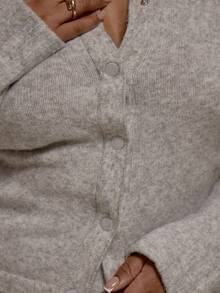 MUSERA Top de manga larga con botones tejido, ideal para el invierno, Año Nuevo, salidas, fiestas de noche y eventos - Gris - Ver 6