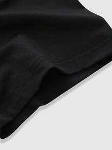 ROMWE MEN Street Life Áo thun nam tay ngắn in họa tiết phong cảnh, thích hợp cho mùa xuân và mùa hè. - màu đen - Xem 5