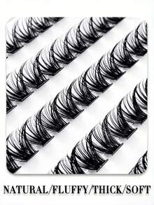 1盒240根50D蓬松自然3D单根假睫毛，长度8-16毫米，卷度0.05毫米/0.07毫米，C/D混合卷度，防水柔软轻盈，手工制作，适合日常、浓妆及派对活动。 - 黑色 - 查看 9