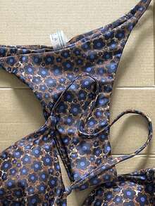 Swim Mod Women's Random Print Necklace Metal Jewelry Bikini Set, Spring/Summer - Multicolor - View 7