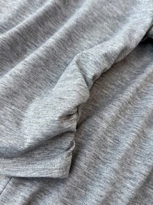 Tween Girls' Casual Everyday Gray Round Neck Top With Straight Leg Cherry Print Pants - Grey - View 4