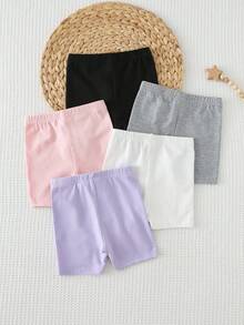 Cozy Pixies 5件套女婴蝴蝶结装饰弹力腰短裤套装，百搭舒适 - 彩色 - 查看 2