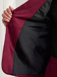 Officeau Herren Anzug Set mit einfarbigem Kragen Langarm Blazer & Hose, Hose Anzüge für Herren, Herren Freizeitanzüge, Herren Anzug und Hose, Herren Freizeitanzug, Herren Modeschick Anzüge - Bordeaux - Übersicht 7