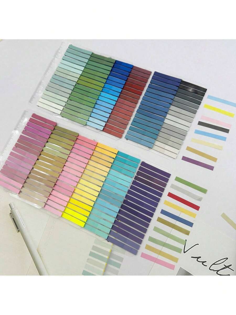 Ultra Thin Index Tabs, Students Essential Back-To-School Supply, Gradient Color Tabs For Marking And Indicating, Reading Signals,School Supplies,Back To School - 13*6cm - View 1