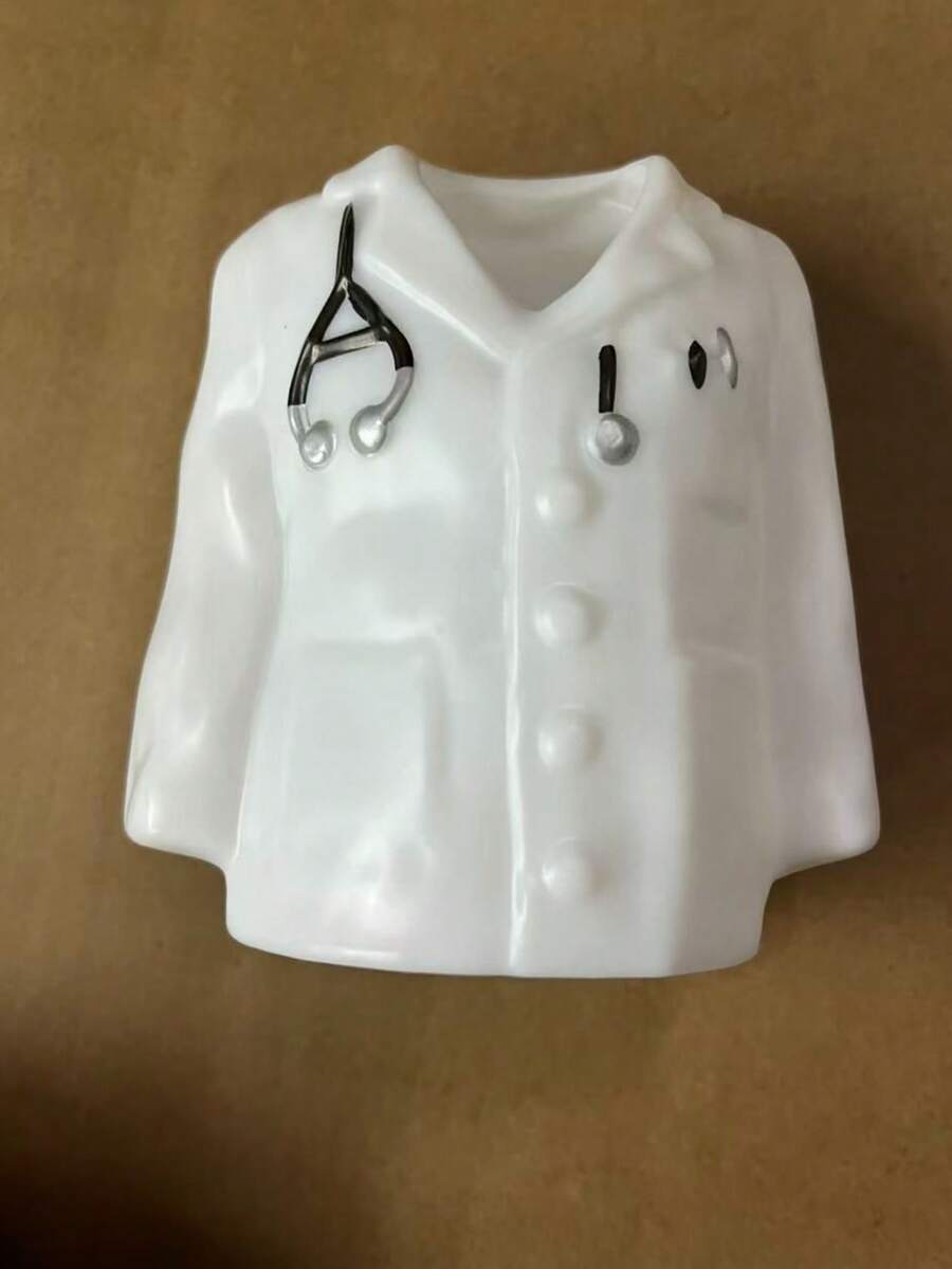 1pc Resin Doctor's White Coat Pen Holder, Cute Medical Theme Desktop Organizer - Ideal For Decorating Doctor, Nurse Offices, Clinics And Home Study, Sturdy Pen Holder, Ideal Desktop Accessory To Keep Pen Holder Tidy, Unique Gift For Healthcare Workers - Multicolor - View 1