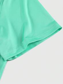 2026 Women's Short-Sleeved Crew Neck T-Shirt With The Motto "Toma Talla Grande Fotos" (Take A Big Photo), Cute Frog And Coconut Blossom Heart Print, 100% Cotton, For Everyday Wea - 綠色 2 - 查看 4
