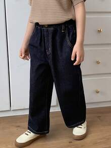 DAZY Toddler Boys' Plain Simple Everyday Jeans - Blue - View 6