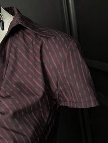 EgrlEra 休闲性感深V领条纹修身衬衫，夏季 - 彩色 - 查看 4