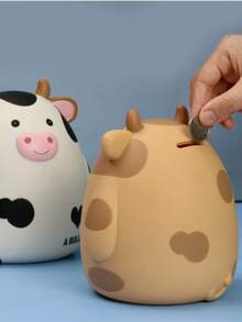 1 Buah Perhiasan Resin Anak Sapi Lucu, Kotak Uang, Ornamen Meja, Hadiah Kreatif, Hadiah Dekorasi Rumah, Celengan - MultiWarna - View 2