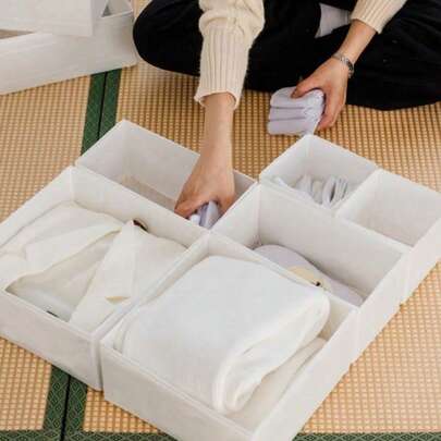 1/3/6 piezas, Caja organizadora plegable, Caja organizadora de ropa, pantalones y calcetines, Caja organizadora de ropa interior, Caja organizadora de cosméticos tipo cajón, Caja organizadora de artículos varios