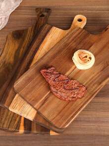Pala de pizza de madera, tabla de cortar, tabla para queso, bandeja para pan y galletas para servir, plato para preparar carne de res, tabla de cortar - Albaricoque - Ver 5
