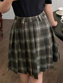DAZY Tween Girl Pleated Plaid Casual Skirt - Multicolor - View 4