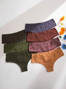 NudeFit Set de 7 piezas de bragas de bikini minimalistas y sin costuras de unicolor para mujer - Multicolor - Ver 2